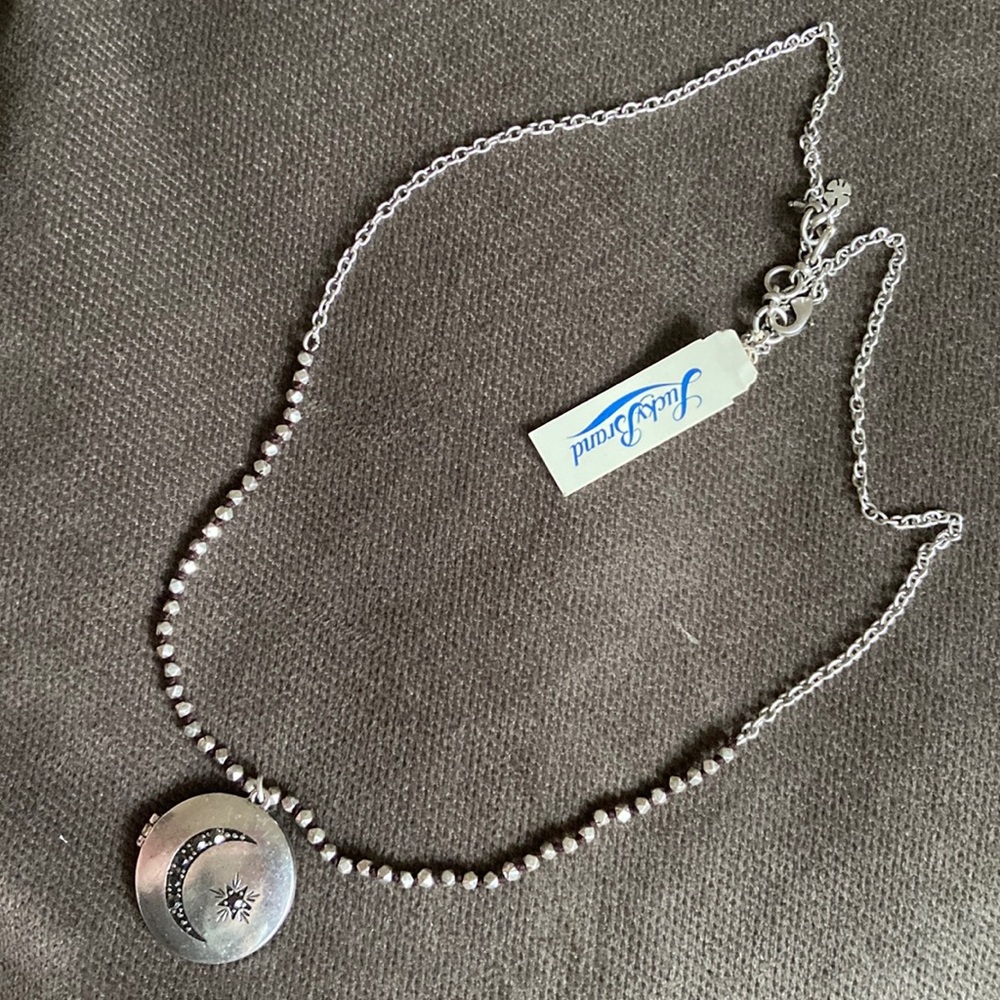 Lucky Brand Silver Moon Locket Necklace